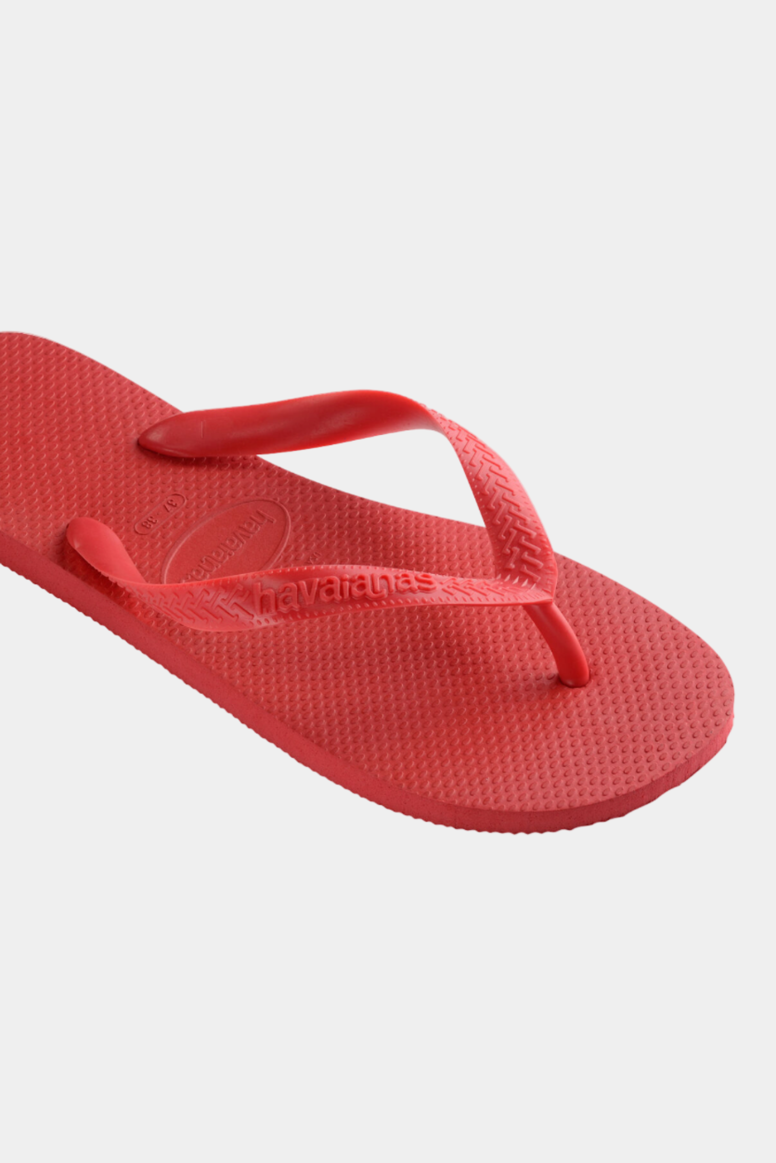 Red flip-flop sandal on a white background