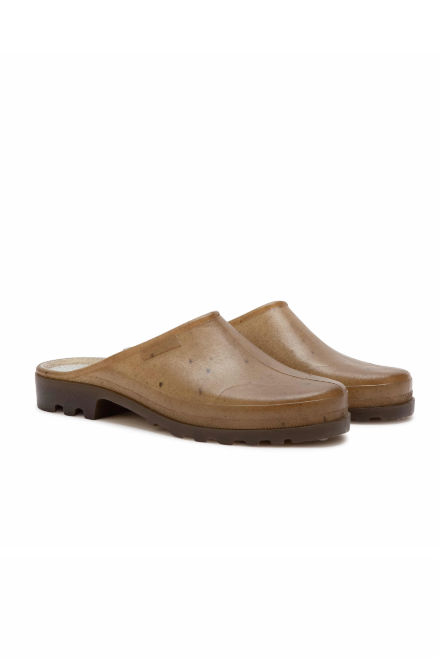 Plasticana Opana Mule in amber hemp slip-on clog side profile -East Coast General