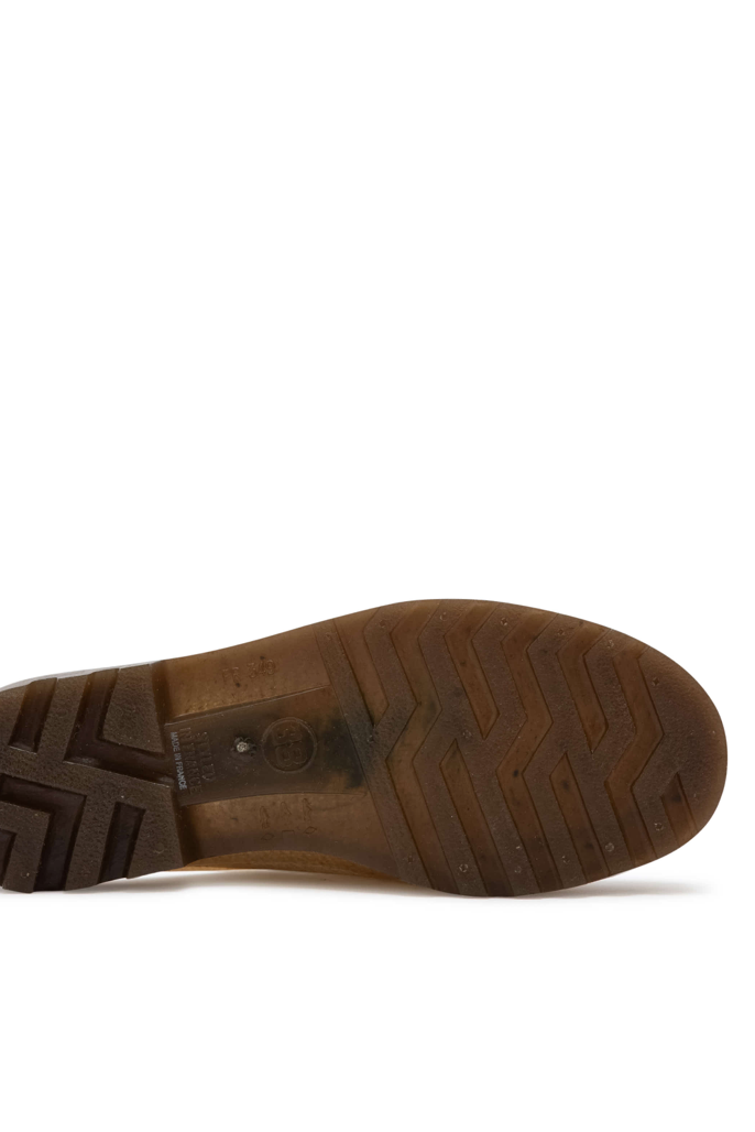 Rear view of Plasticana Opana open back hemp mule clog showing textured sole - East Coast General