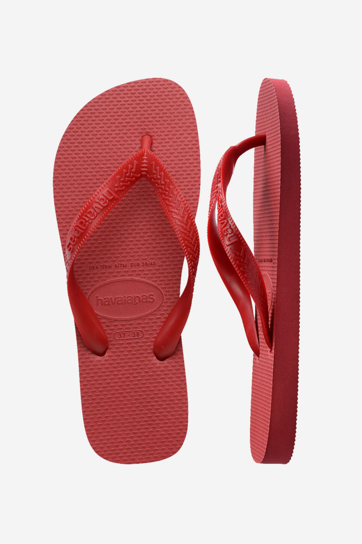 Havaianas Top Flip Flops in Ruby Red – top and side View | East Coast General