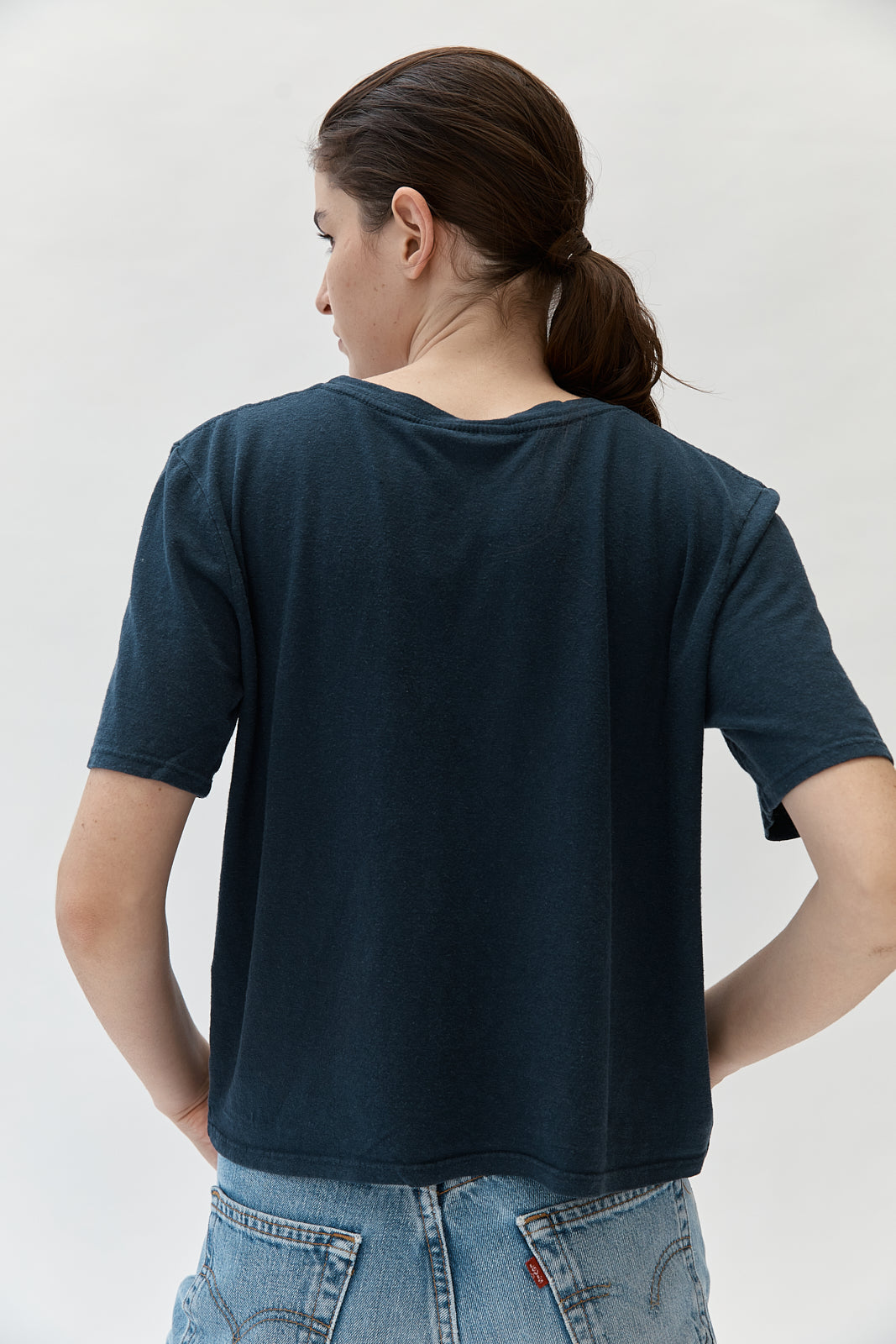 Silverlake cropped tee - Navy - east coast general