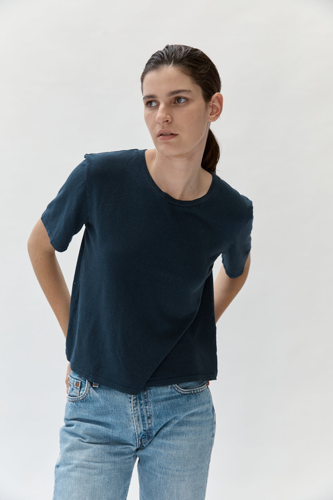 Silverlake cropped tee - Navy - east coast general