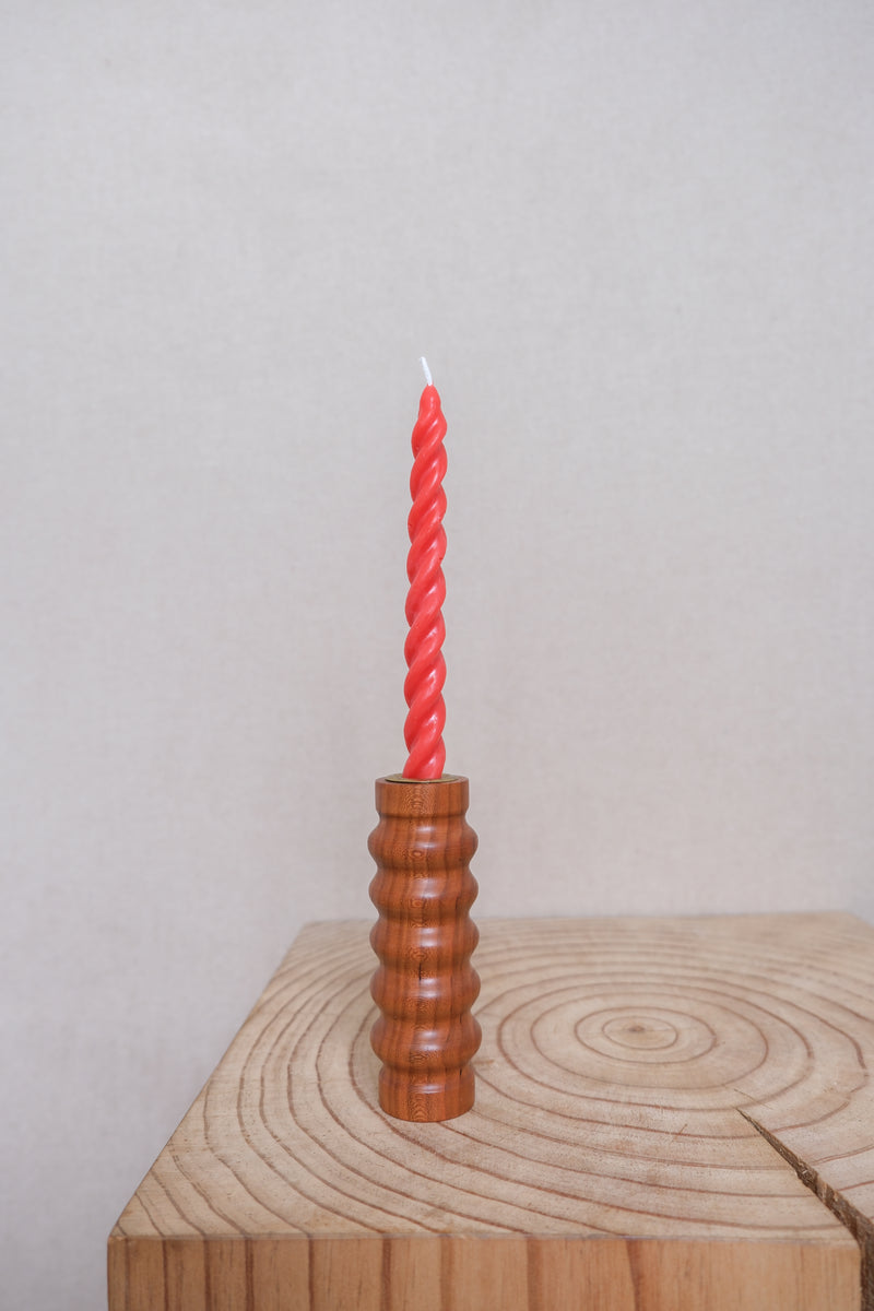 Spiral beeswax candles - Red - east coast general