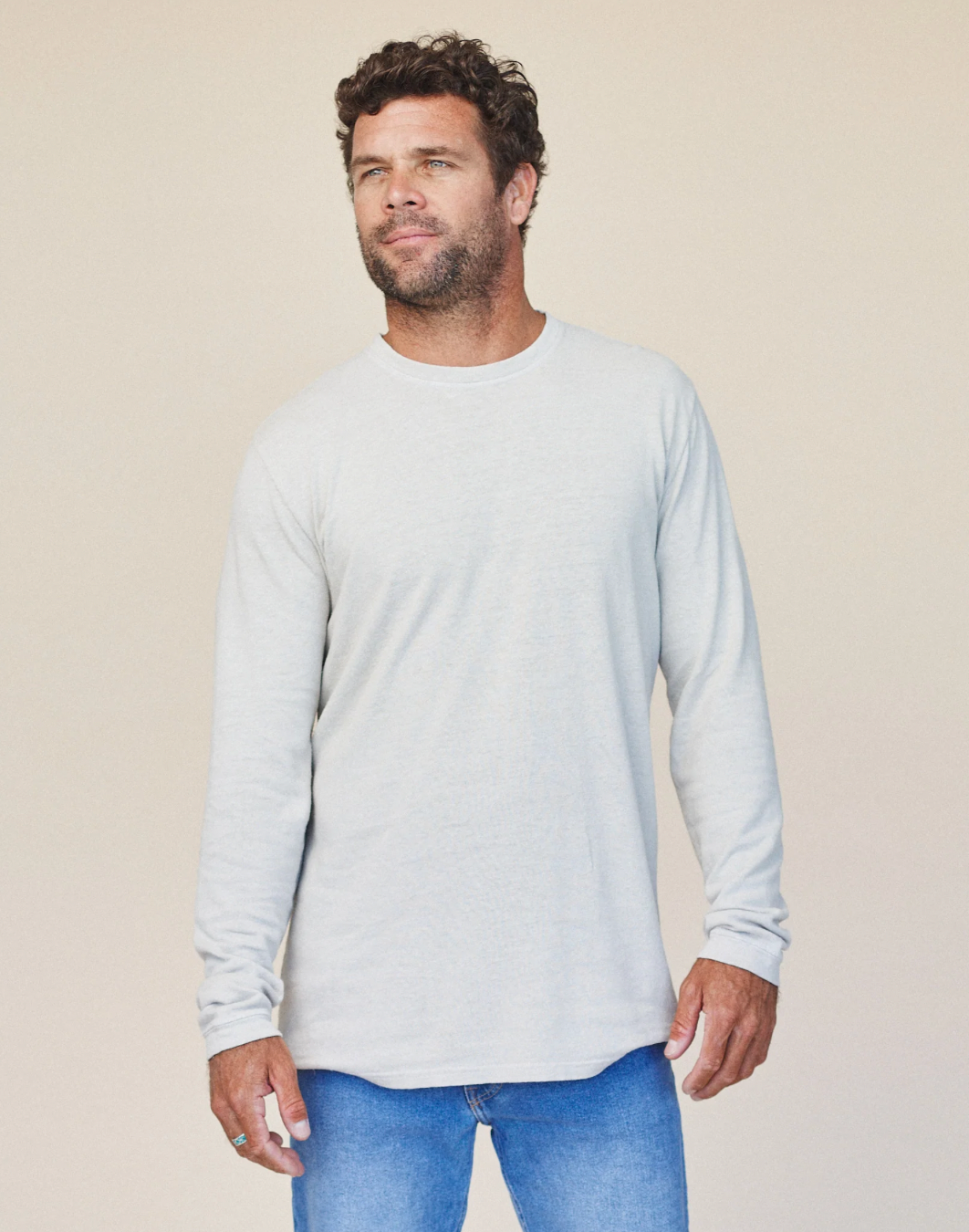 Baja Long sleeve - Washed White - east coast general