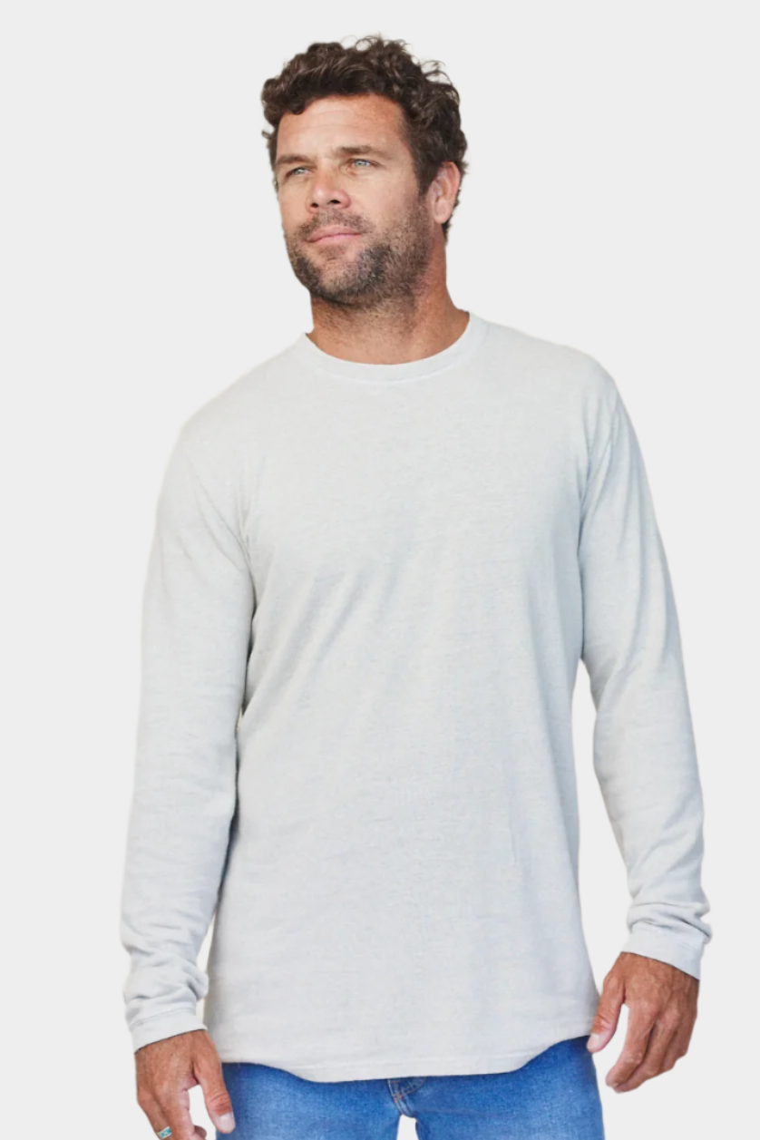 Baja Long sleeve - Washed White - east coast general