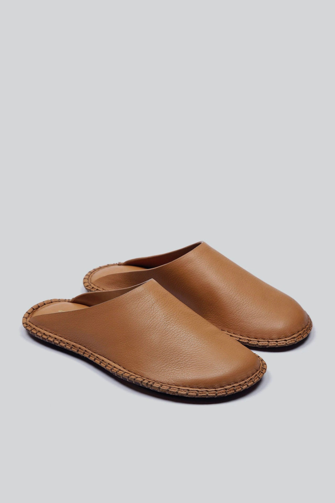 Brown shoe on white background
