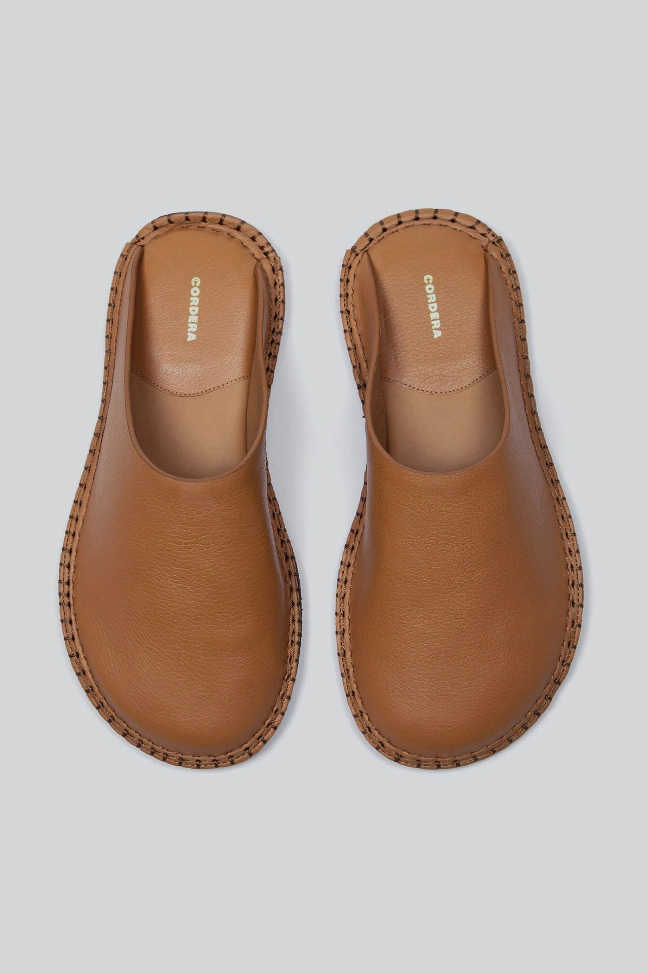 Brown shoe on white background
