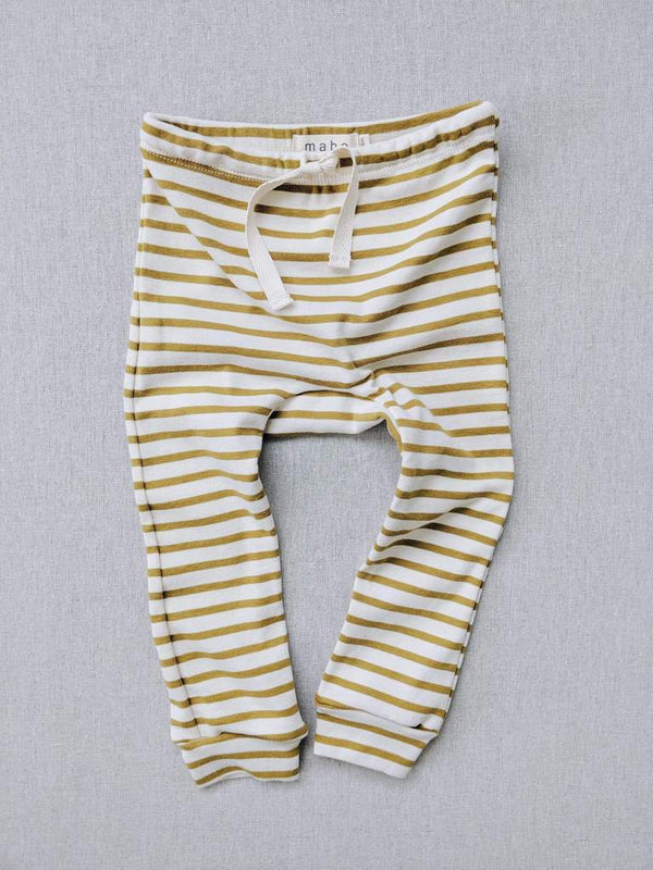natural/chartreuse striped Leggings - east coast general